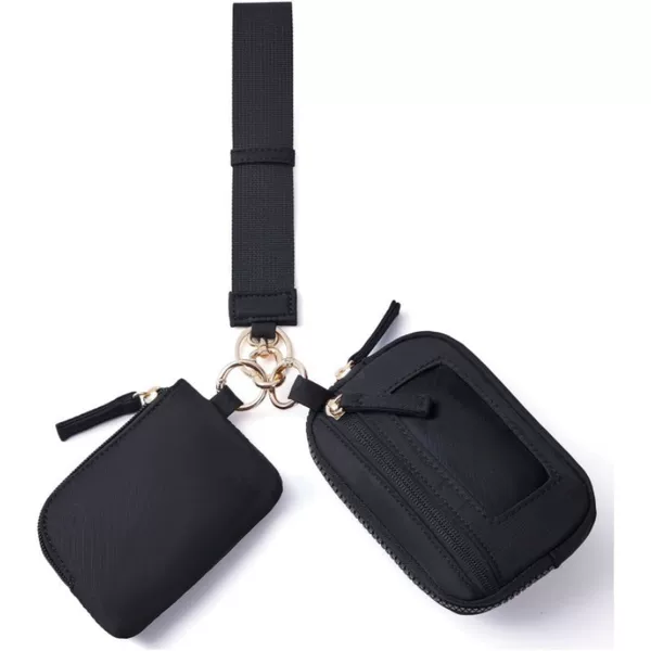 in stock new cross-border lulu with ultra-light simple hand-held coin purse 2-in -1 anti-lost card holder keychain