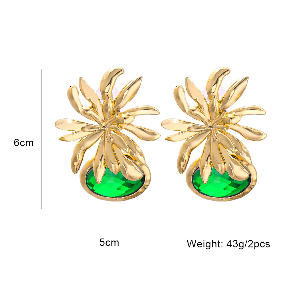 Wholesale Jewelry Flower Color Diamond Pendant Earrings Nihaojewelry display picture 25