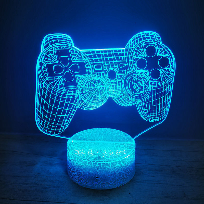 Lámpara 3D decorativa estilo gaming con diseño de mando