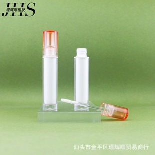 New Oval Double-Layer Bottle Semi-Transparent Transparent 4ml Lip Glaze Lip Gloss Empty Tube Printed Logo Direct Batch