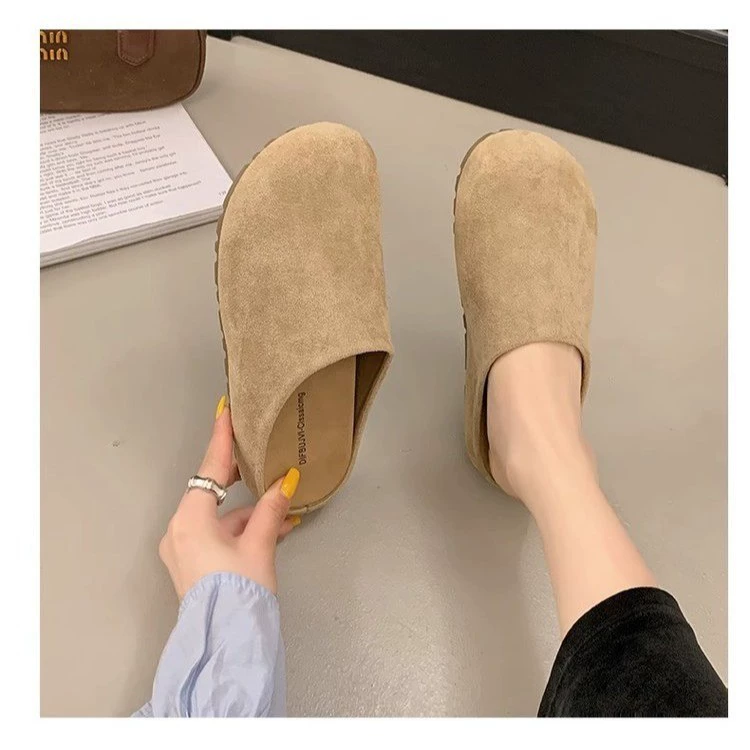 2025 нишевые туфли Birkenstock для женщин, закрытые туфли Birkenstock на толстой подошве, увеличивающие рост, полуслипоны в стиле ретро, ​​весенние универсальные лоферы.