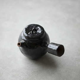 粉引侧把壶带过滤泡茶壶大号手捏岩陶复古泡茶器功夫茶具