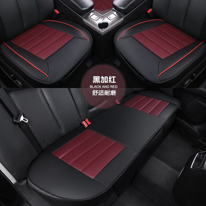 Seat cushion, seat cover – Universal Cushion Full Cover - black-and-red-three-piece-set
