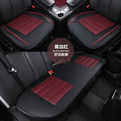 Seat cushion, seat cover – universal non-backrest non-slip three-piece set - black-and-red-three-piece-set