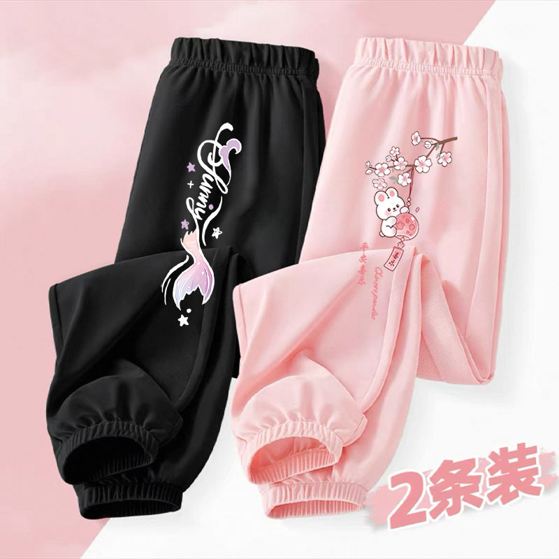 女童防蚊裤夏季儿童纯棉薄款裤子童装新款女孩夏装长裤休闲裤|undefined