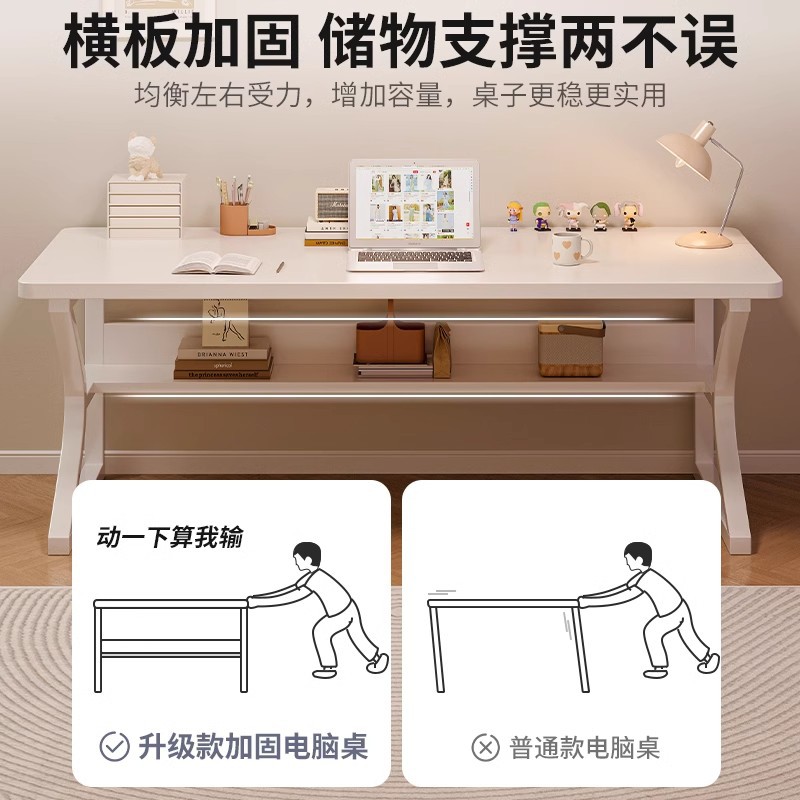 Escritorio para computadora doble Escritorio para estudiantes en el hogar Escritorio de estudio Escritorio de dormitorio de apartamento pequeño Escritorio minimalista Escritorio blanco