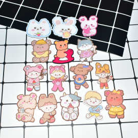 卡通可爱亚克力胸针小熊贴片书包挂件小女孩公交卡套易拉扣配件