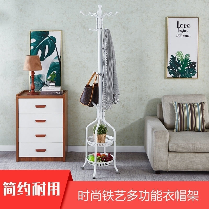 Percha de gorras de piso percha de ropa de dormitorio percha de ropa vertical moderna percha de ropa roja percha de bolsa de sala de estar doméstica