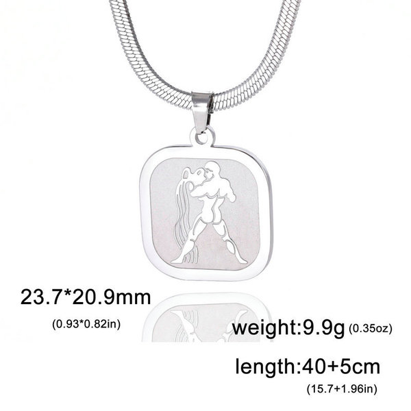 Retro matte square pendant
