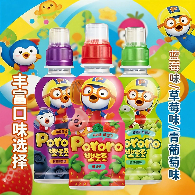 Beverage (Pororo) 235 ml bottles — 24-pack assorted fruit flavors