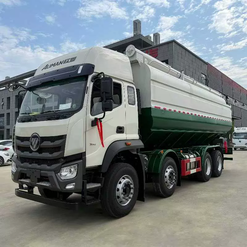 福田欧曼30方散装饲料车 猪鸭鸡饲料运输车 粉粒物料运输车可出口