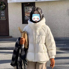 设计感小个子白鸭绒斗篷羽绒服女2025冬新款欧货休闲韩版保暖外套