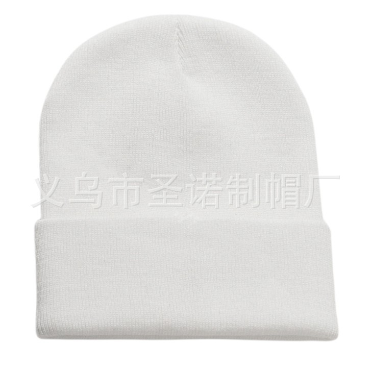 Bordado todo el tablero de luz de color sólido acrílico sombrero de punto europeo y americano otoño e invierno cálido sombrero de lana gorro para hombres y mujeres