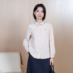YUN韫秋季衬衫女衬衣女款宽松新款百搭通勤纯棉长袖休闲简约上衣
