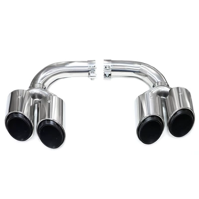 Exhaust pipe years Porsche Cayenne tail throat - gasoline-three-layers-bright-silver