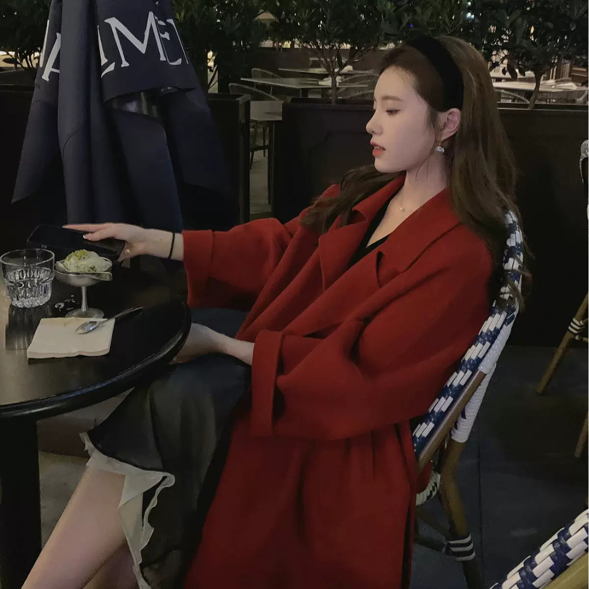 ◆西西里慵懒大衣~2023双面毛呢外套女中长款秋冬双面羊绒大衣女