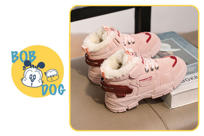 Babudou, scarponcini invernali da bambina in pile, caldi e comodi, per bambini più grandi, modello Martin, con suola in gomma, per esterni_voghion.com