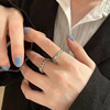 Set with pigtail, small design fashionable retro ring, on index finger