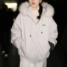 赵露思同款大毛领派克羽绒棉服女2025新款冬季加厚工装棉袄外套