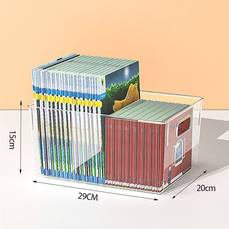 [Free Shipping] Student Book Box Storage Box Book Picture Book Magazine A4 Paper Test Paper Transparent Storage Box Book Stand