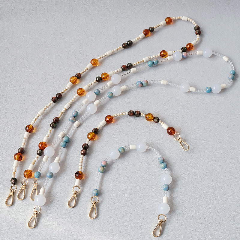 Akrüülist helmeketi ehted, värvilised helmestega käevõrutarvikud, õlarihmad, ristkerega mobiiltelefoni keti rihmad, vaigust kotikett_voghion.com