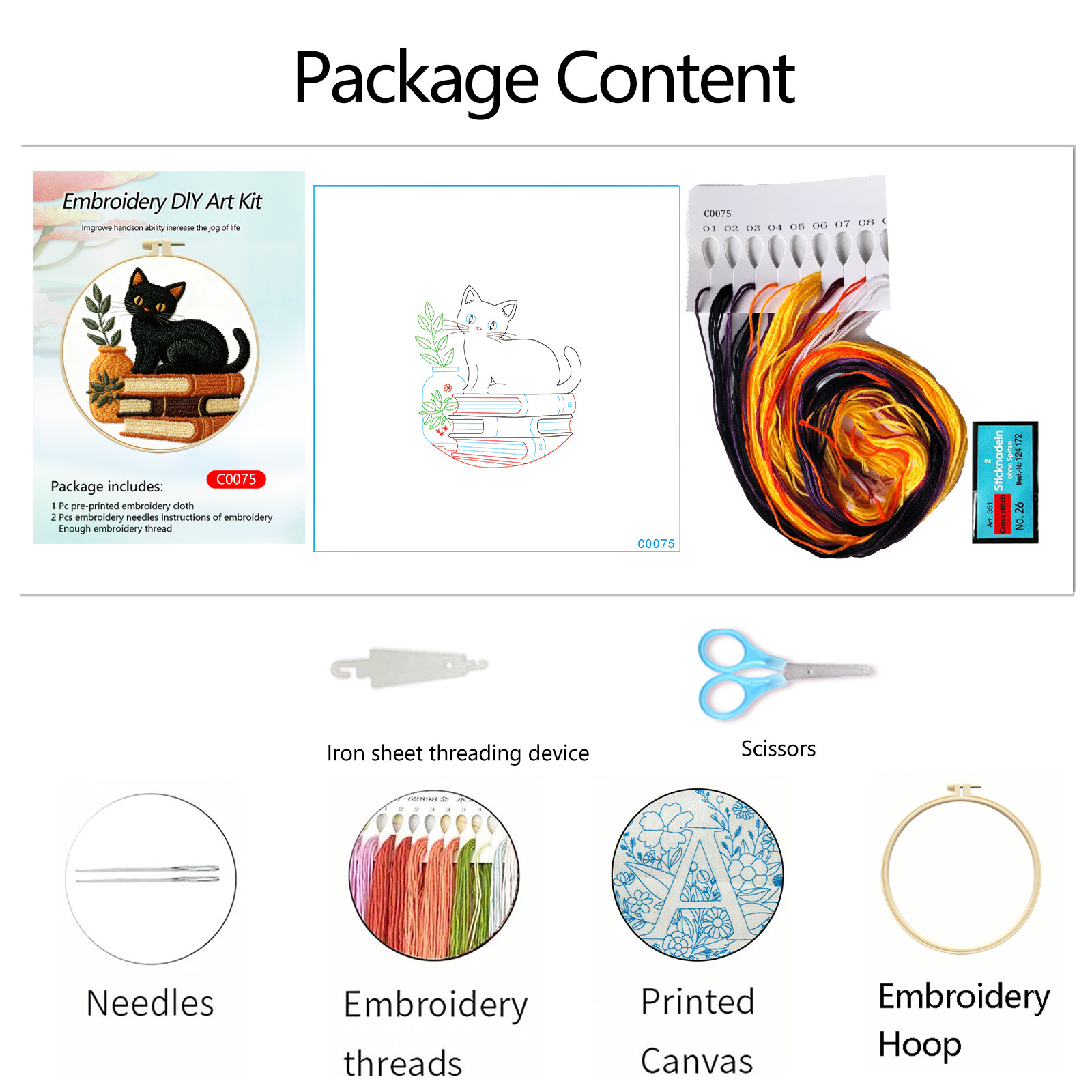 Nuevos productos transfronterizos Embroidery KIT Miao Shuxiang Embroidery Kit Material Paquete Inglés Aguja Banda de bordado