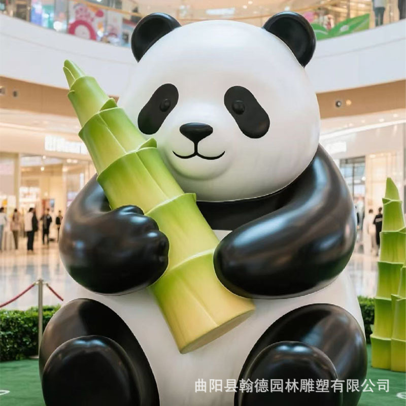 大型玻璃钢熊猫雕塑定制卡通IP户外商场动漫公仔景观打卡摆件定做|undefined