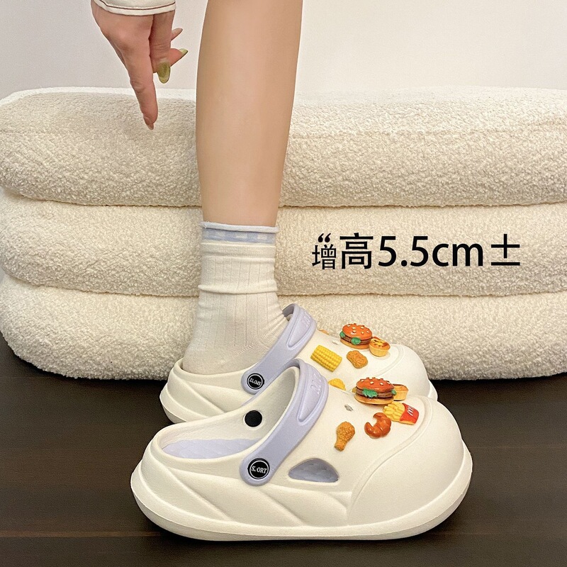 【Detachable】Summer Women's Eva Clogs for Outdoor Wear, Creative Hamburger DIY Casual Thick-Soled Closed-Toe Slippers 【Detachable】Summer Women's Eva Clogs for Outdoor Wear, Creative Hamburger DIY Casual Thick-Soled Closed-Toe Slippers