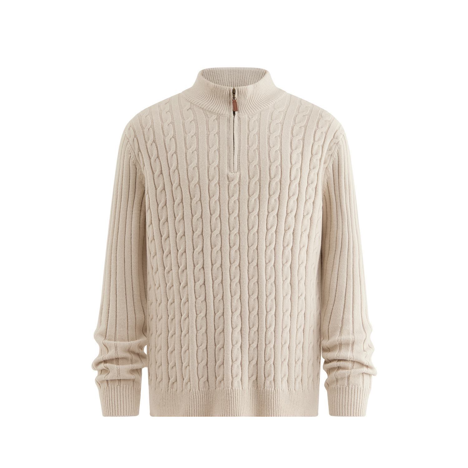 Explosiones transfronterizas de tamaño europeo medio cremallera jersey de hilado suéter hombre viejo viento de negocios otoño invierno fábrica al por mayor