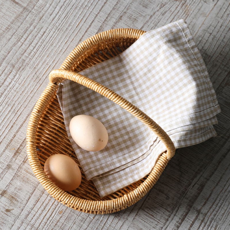 Japanese-style woven rattan vegetable and fruit bread basket, luxury snack basket, photo prop, gift basket