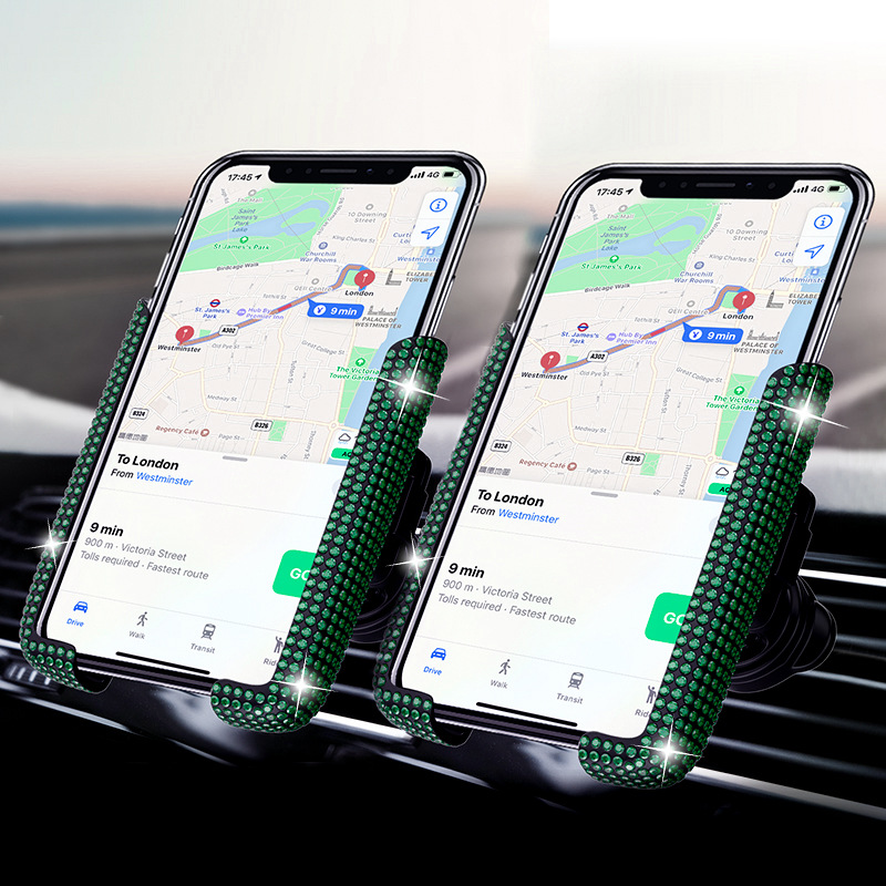 Yeni elmas kaplı araba hava çıkışı cep telefonu tutucu toptan araba navigasyon tutucu kadınlar için yerçekimi cep telefonu tutucu