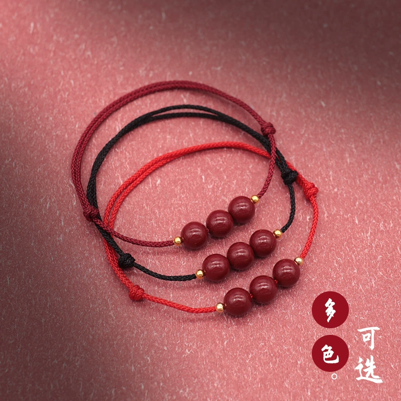 День рождения талисман, красная верёвочная bracelet, браслет на лодыжку, цепочка ручной работы, талисман-оберег из китайской каменной красной яшмы для мужчин и женщин, цинъинь, простой и элегантный дизайн, подарок на день рождения