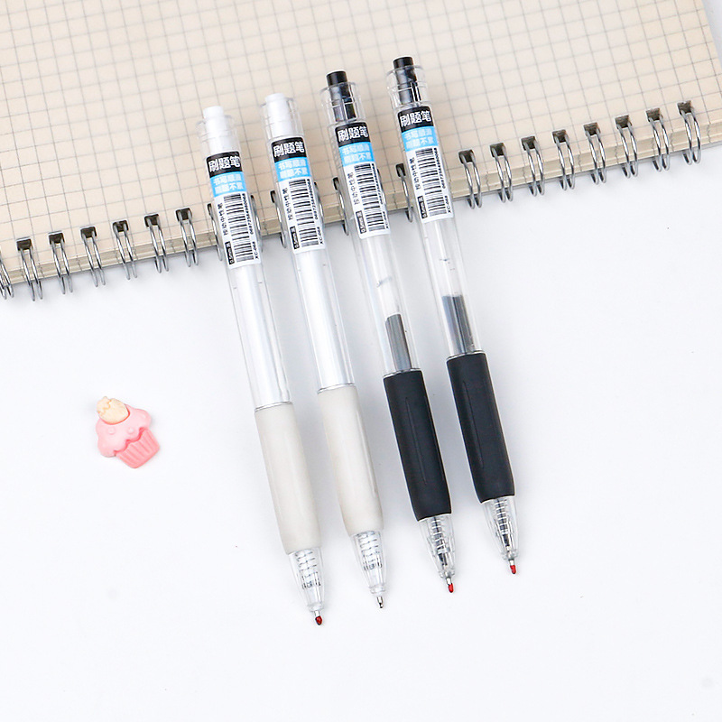0.5mm exam-use retractable water-based pen, black, creative student pen for problem-solving, simple ST pen tip, retractable gel pen