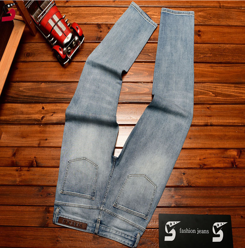 Jeans uomo slim fit gamba dritta stretch con strass alla moda_voghion.com
