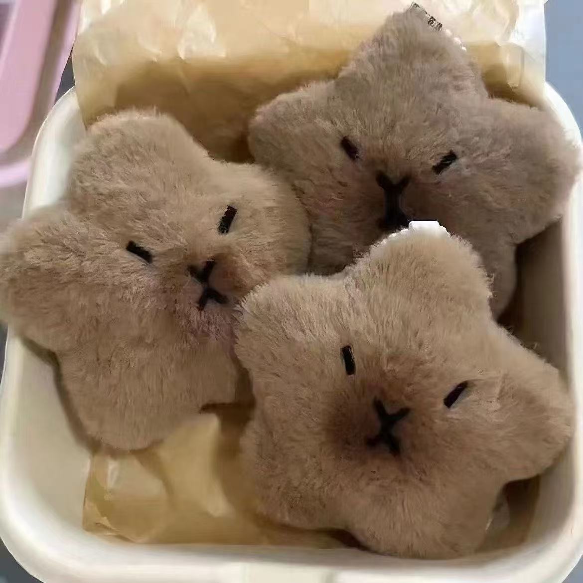 Capibala colgante de estrellas chirriantes lindos colgantes de peluche creativos llaveros pareja colgantes de peluche