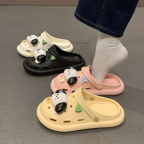 New Breast Puppy Croc Shoes Women's Non-Slip Thick-Soled Slippers for Summer Couples at the Beach Home