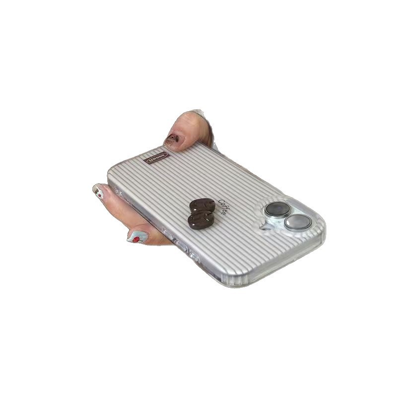 秋冬条纹立体咖啡适用iPhone17PROMAX手机壳新款16/15/14/13女款|undefined
