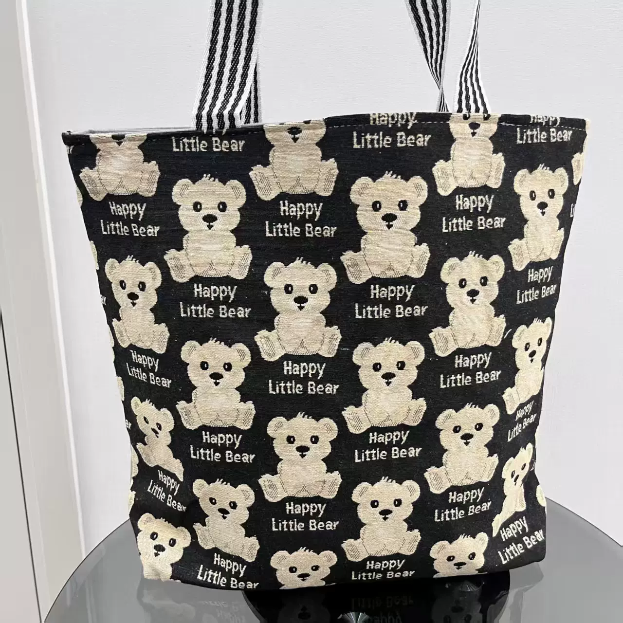 新款大号容量帆布包包女刺绣小熊手提单肩包学生书包托特包