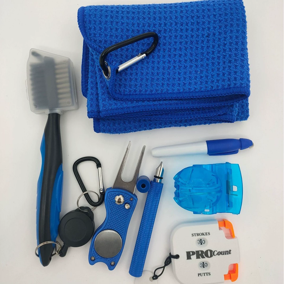 Ваша собственная заводская щетка для чистки гольф-клуба, зеленая вилка, инструмент для чистки спортивных полотенец, писец, зажим для мяча