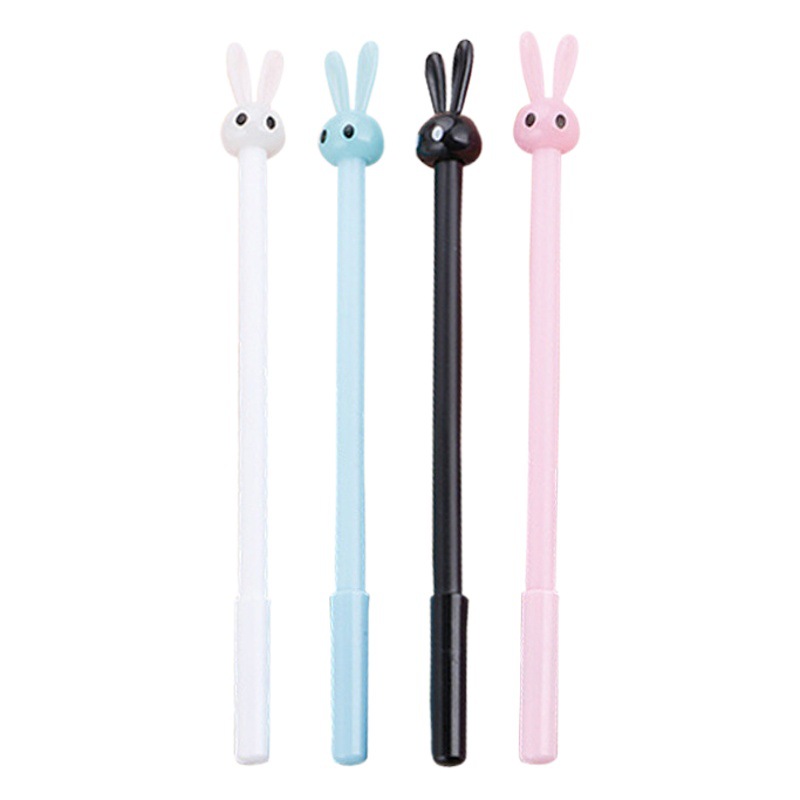 Creative Stationery Little Rabbit Gel Pen Cute Cartoon Long Ear Rabbit Student Water Pen Black Rabbit Office Sign Pen