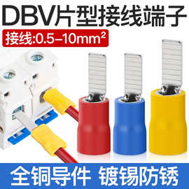 DBV片型接线端子预绝缘冷压端头铜接头线耳C45开关插片电线连接