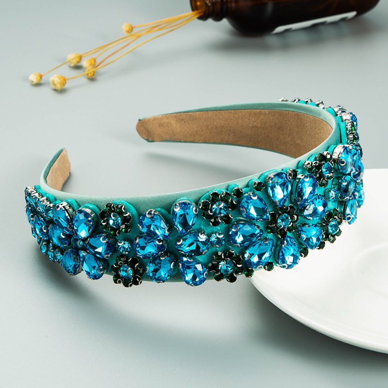 Wholesale Jewelry Baroque Inlaid Color Full Diamond Hairband Nihaojewelry display picture 5
