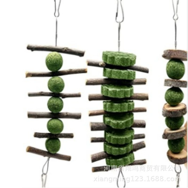 3 шт. травяных лакомств для кроликов, игрушки для жевания для шиншилл, для прорезывания зубов, из яблочного дерева, травяной кекс, травяной шарик, с высоким содержанием клетчатки