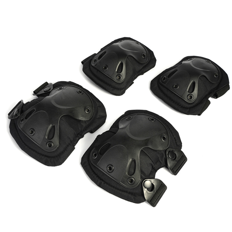Rodilleras tácticas, coderas, protectores de piernas para entrenamiento de CS en la vida real, conjunto de cuatro piezas para deportes al aire libre, patinaje sobre ruedas, equipo de protección para ciclismo.