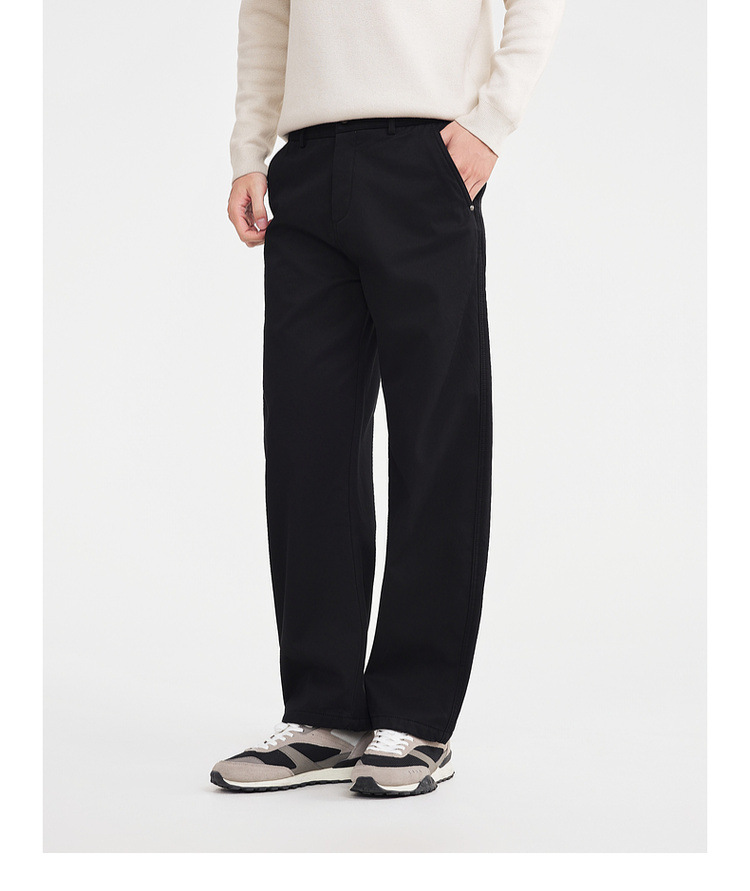 Quần âu nam mùa đông cotton lót lông cừu ấm áp — màu đen chi tiết 28
