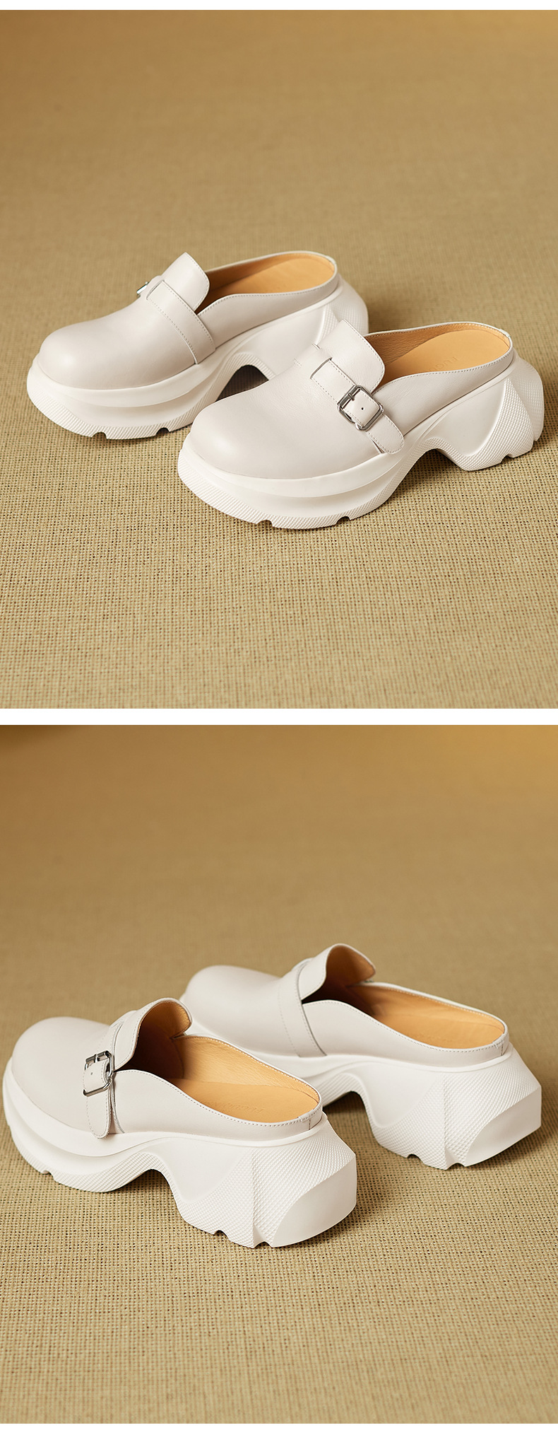 Dép sandal nữ mũi nhọn da bò thật đế dày gót cao 7 cm — đen chi tiết 11