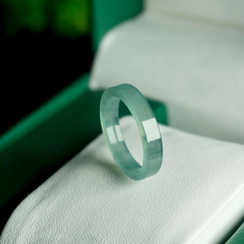 Jade A-Grade Ring, Ring Band, Jade Ring, Square Ring, Plain Ring, Tail Ring, Unisex Couple Jade, Ice-Type Jewelry