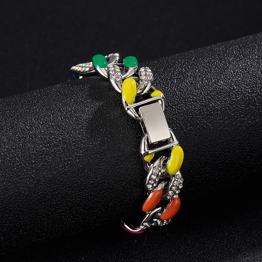 New Hip Hop Oreille Accessoires Coloré Plein De Diamants Bracelet Europe Et En Amérique Croix Frontière  Vente Chaude Porc Nez Cheville display picture 5