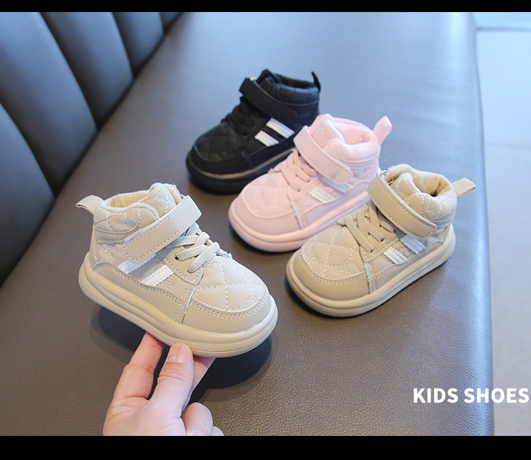 Winter children's sports with plush thick board warm bread men's and women's shoes, waterproof shoes_voghion.com