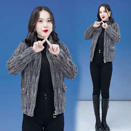 2024新款冬季气质毛呢外套女妈妈装加厚洋气减龄时尚呢子大衣女冬